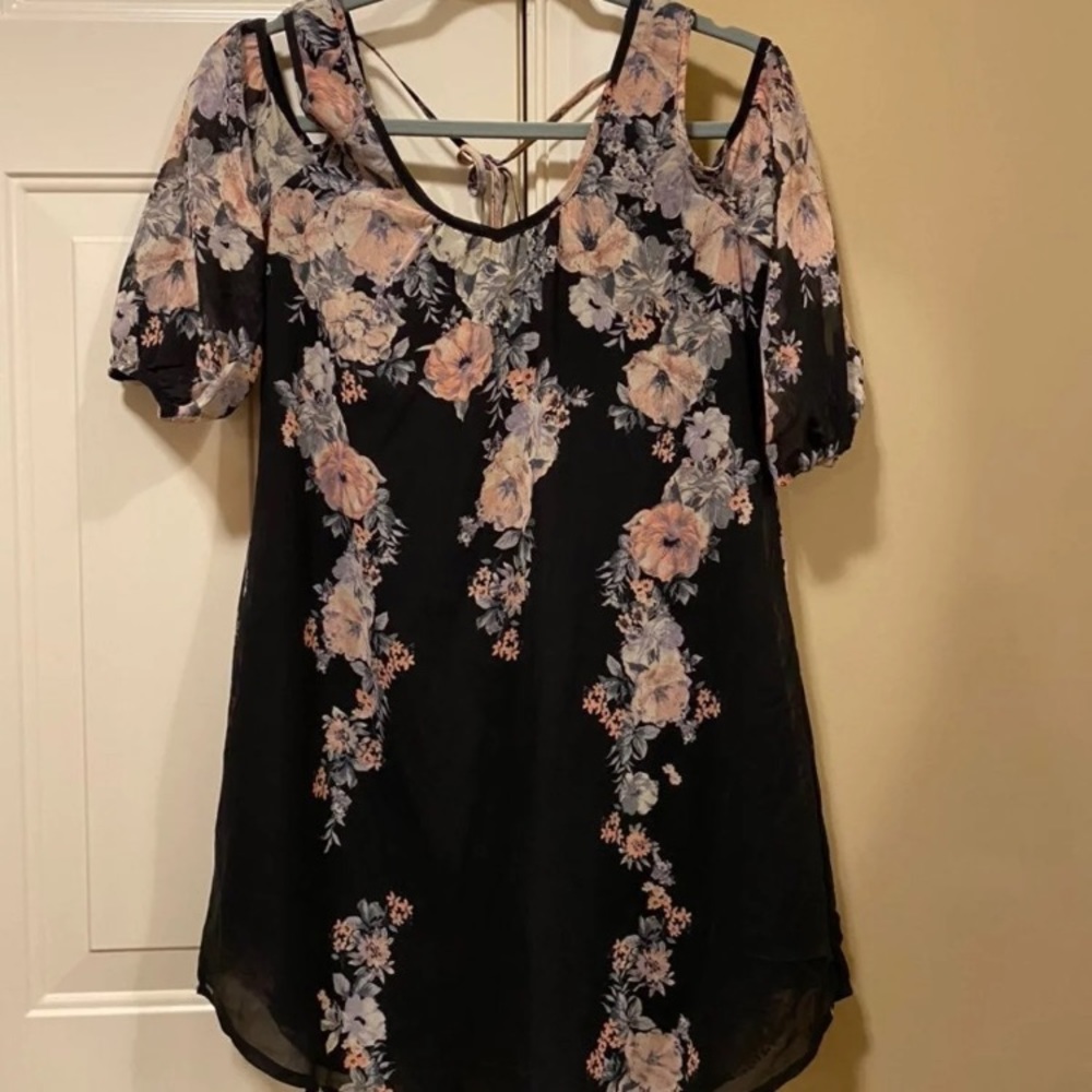 Floral cold shoulder dress (Maurices)